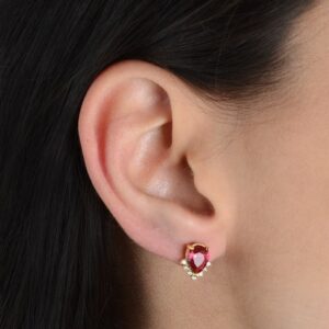Brinco gota vermelha