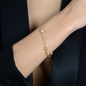 Pulseira  Elo Português com Esferas