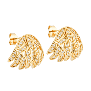 Brinco Folhas Cravejado de Zircônias
